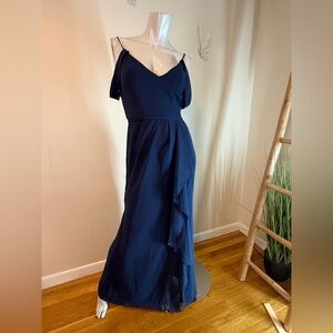 Celebrate DB Studio Off The Shoulder MOB Prom Homecoming Navy Blue Size 2 NWT